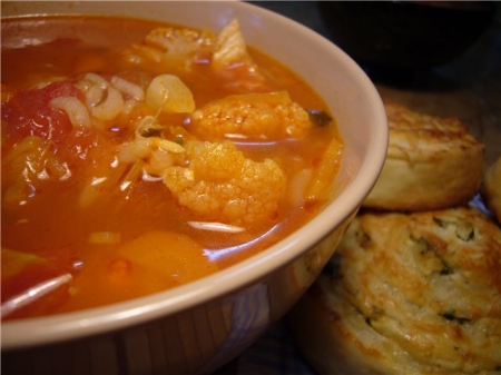 Рецепт - Суп рисовый с цветной капустой