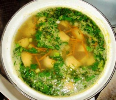 Рецепт - Суп с фрикадельками из шпината