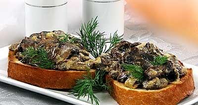 Рецепт - Тосты с грибами