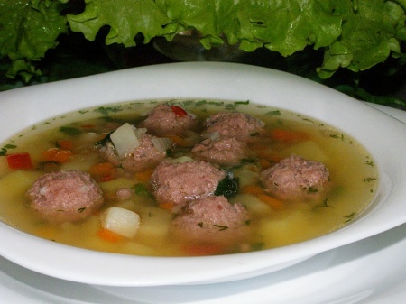 Рецепт - Суп картофельный с рыбными фрикадельками
