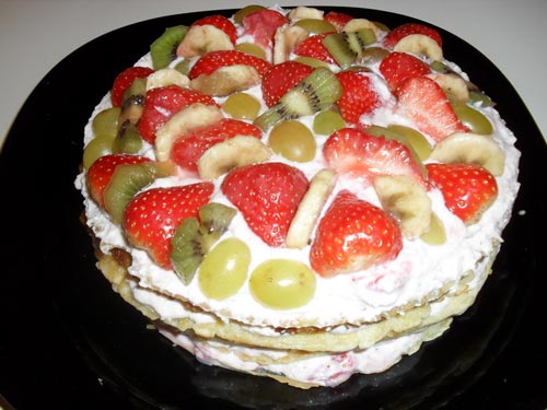 Рецепт - Блинно-творожный пирог с ягодами