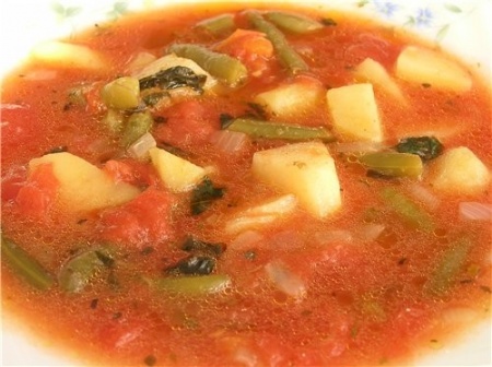 Рецепт - Суп со стручковой фасолью и лисичками