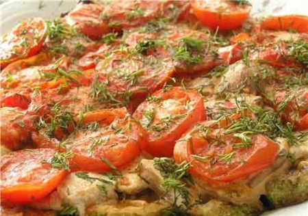 Рецепт - Жареные кабачки и помидоры с грибами