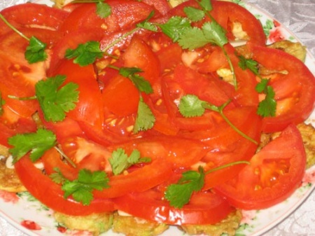 Рецепт - Салат из кабачков и помидоров