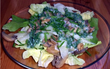 Рецепт - Салат с шампиньонами и спаржей