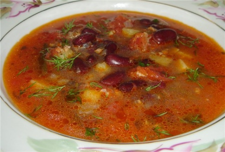 Рецепт - Суп с фасолью