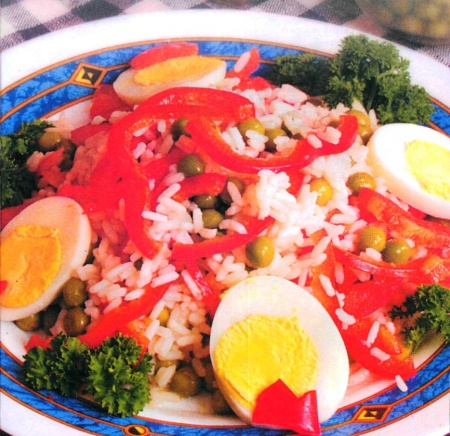 Рецепт - Салат из риса с красным перцем
