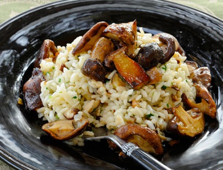 Рецепт - Рис с белыми грибами