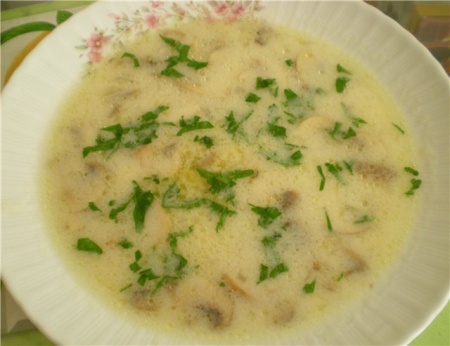 Рецепт - Суп из шампиньонов со сливками, суп из шампиньонов с сыром
