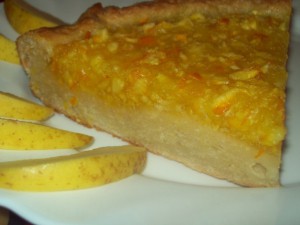 Постный рецепт - Пирог с апельсиновой начинкой