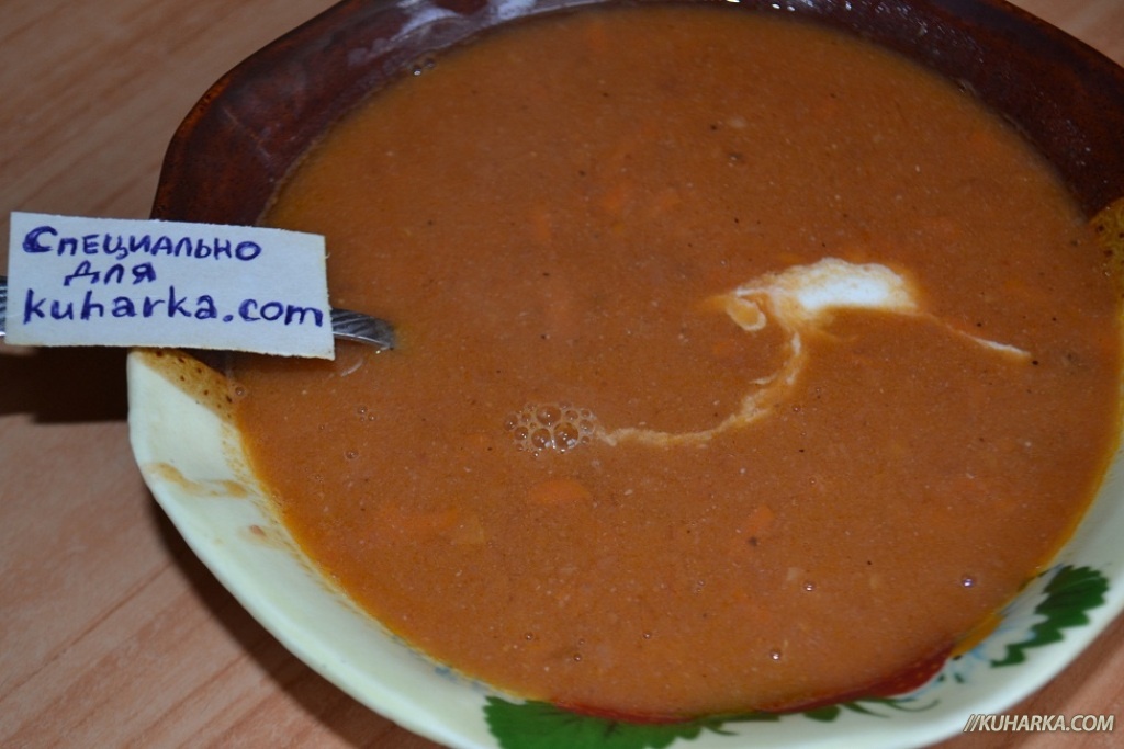 Суп-пюре фасолевый с соевым соусом